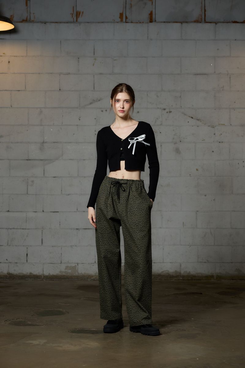 LEOPARD WIDE PANTS / KHAKI