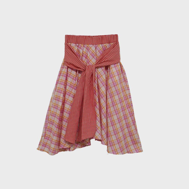 KOOKEESEE(クキシ)の「Check Tie Skirt (pink)(Skirts)」