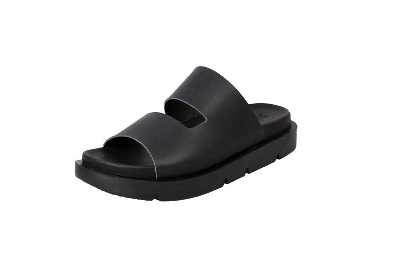 SANTORINI SLIDE LEATHER BLACK 551