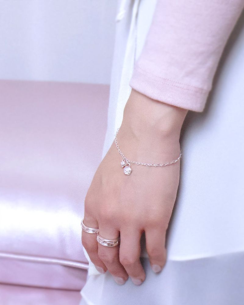 [MADE] lovely rose. rose heart chain bracelet