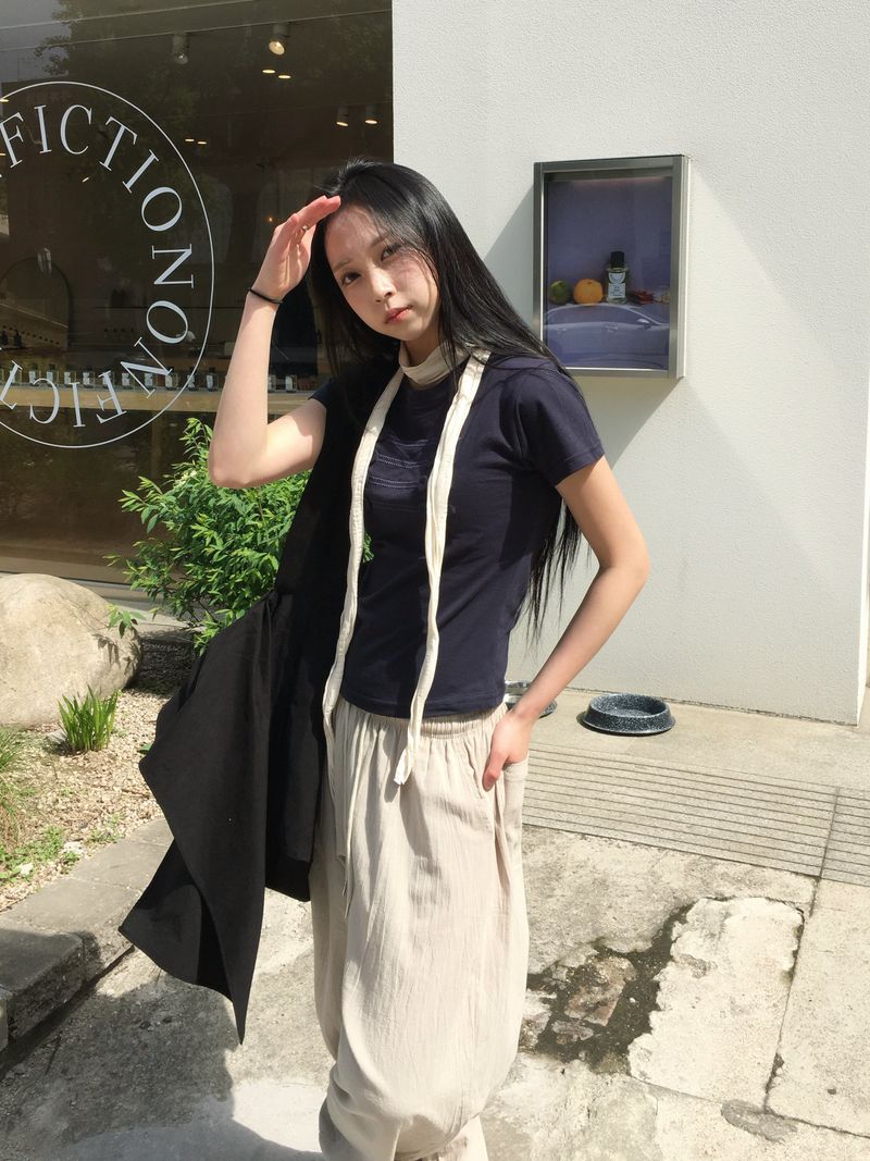 Shine Wrinkle Long Scarf (6c)