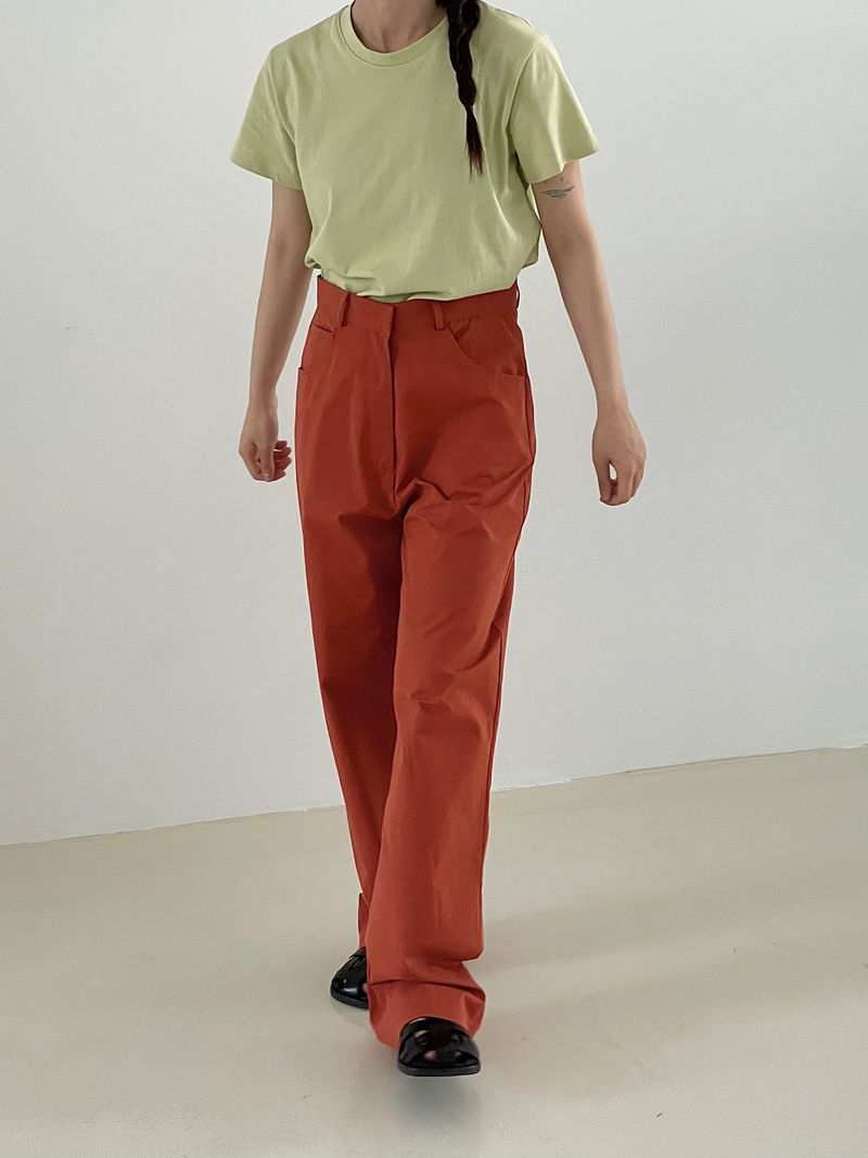 Vivid color cotton pants