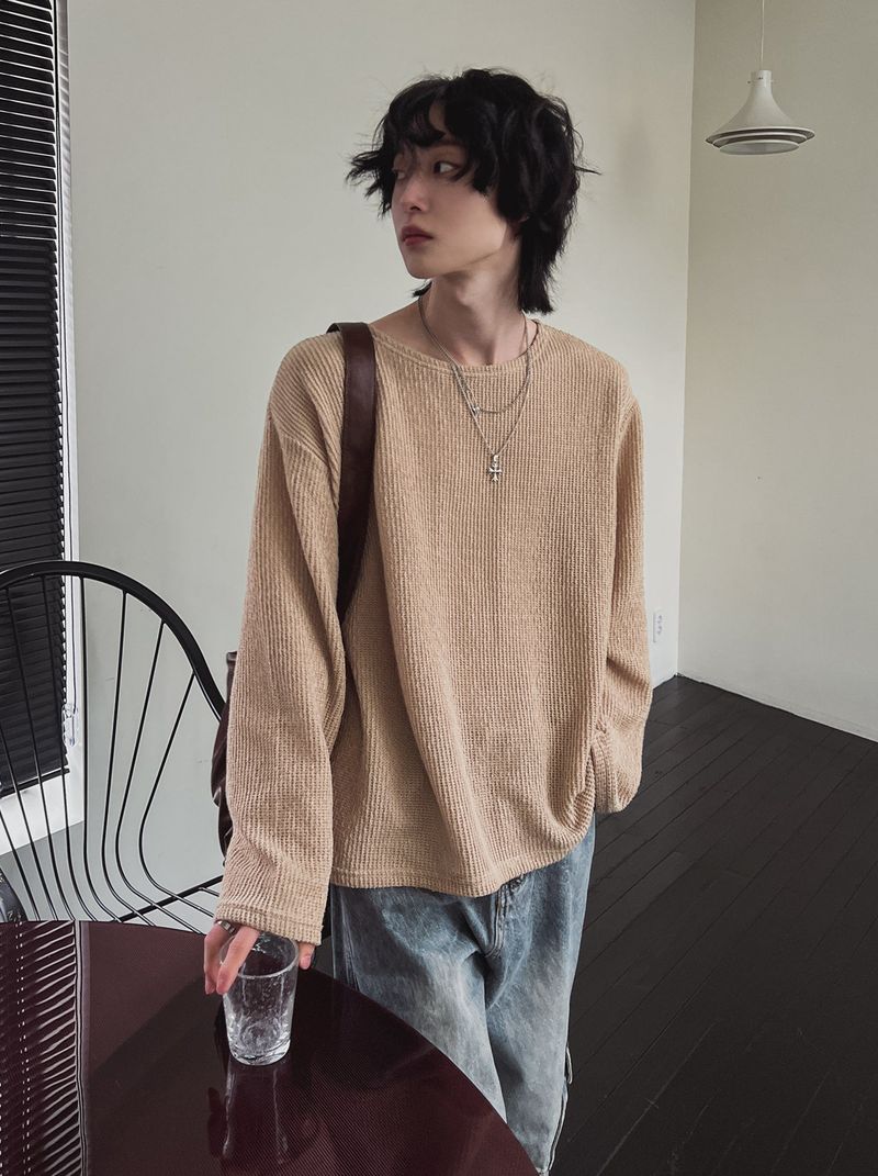 トリンキーボートネックルーズフィットニット (5 color)