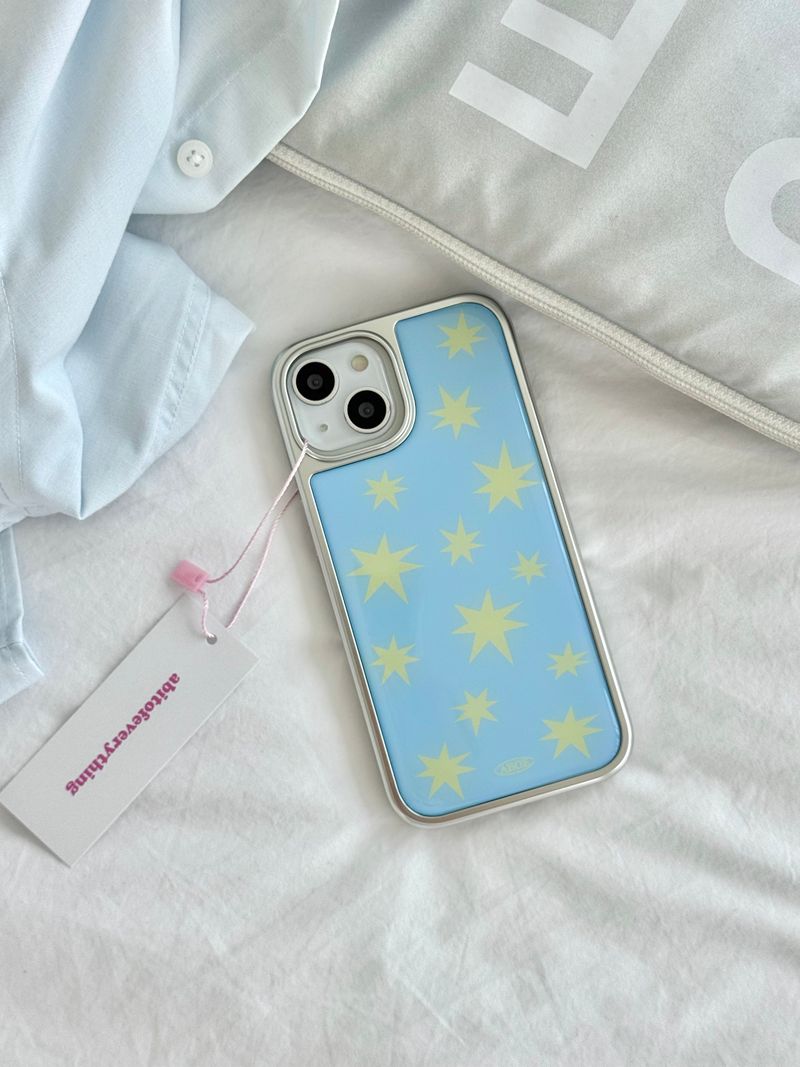 BLUE SPARKLING Silver Epoxy Case