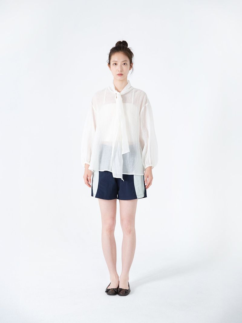 Ribbon Tie Blouse (White)
