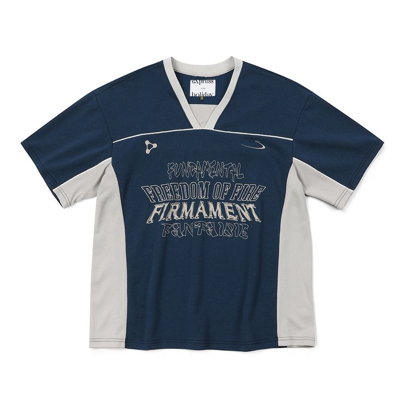 Express Holiday（エクスプレスホリデー）の「4F ブロークコアハーフTシャツ_ネイビー（トップス）」