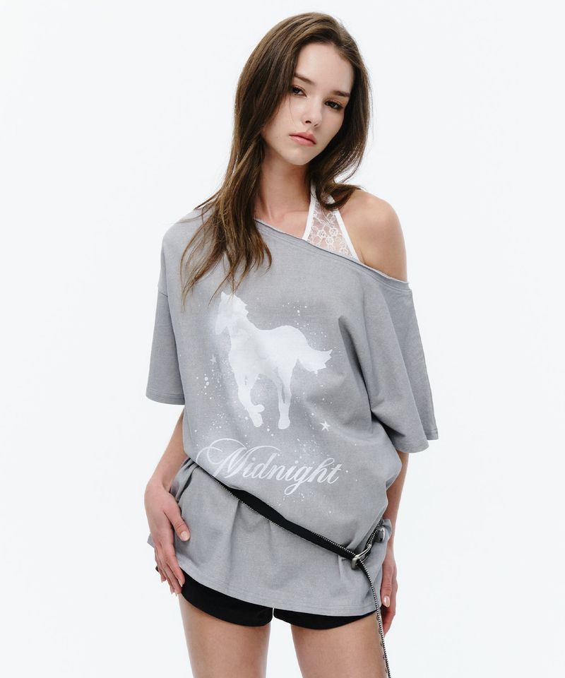 MIDNIGHT MOVE（ミッドナイトムーブ）の「horse t (grey)（Tops）」
