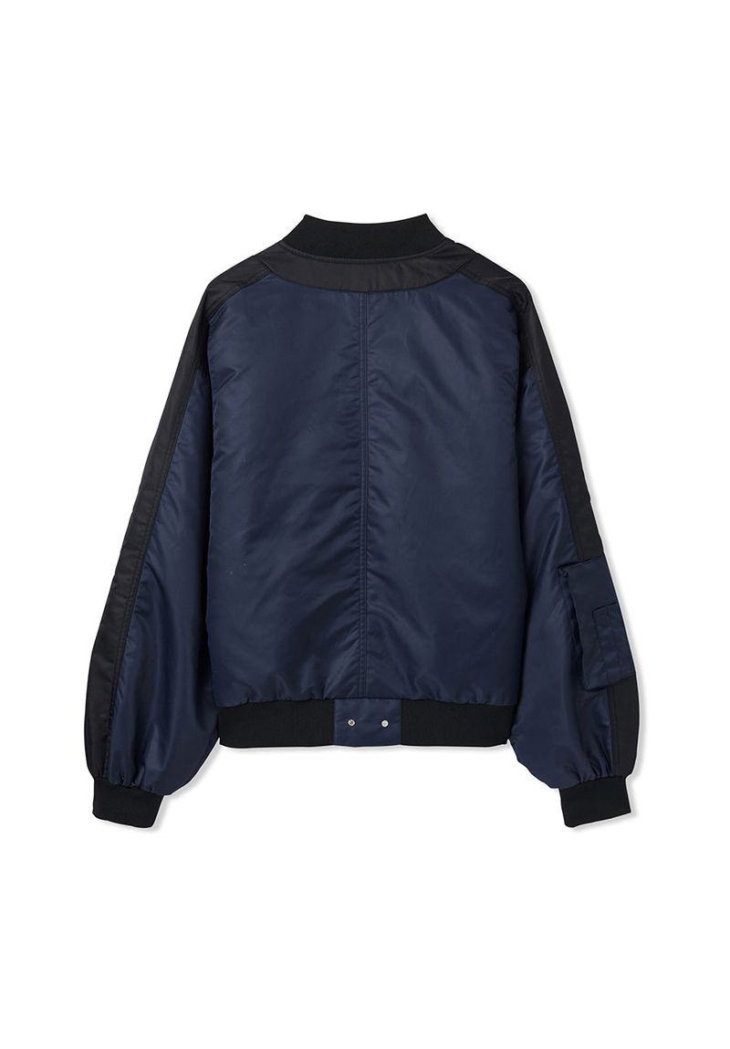 curved pocket bomber jacket