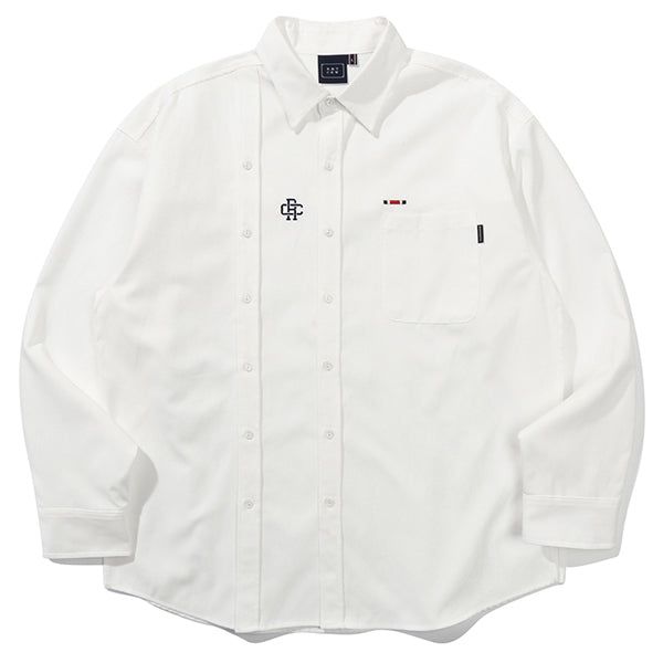 DOUBLE BUTTON OXFORD SHIRT_WHITE