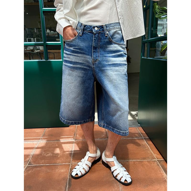 [S/S] Raisor embo blue bermuda pants
