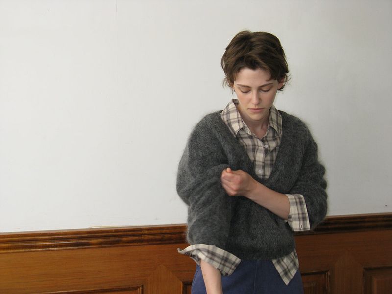 Mohair v-neck knit_charcoal