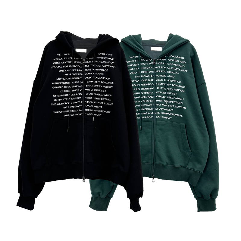 deeptech lettering hood zip-up