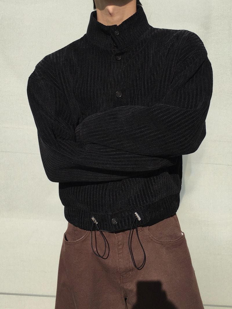 Merrick Velour High Neck Cardigan 3C