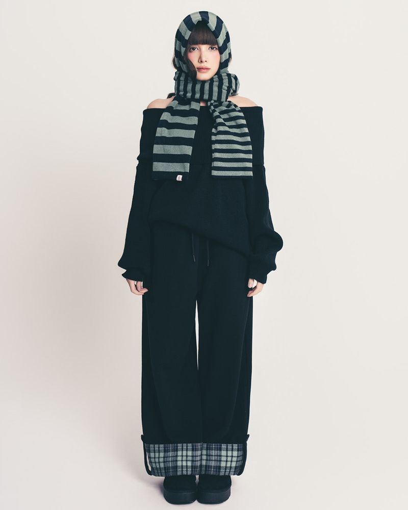 Fazed（フェイズド）の「check folding sweatpants / mint（Pants）」