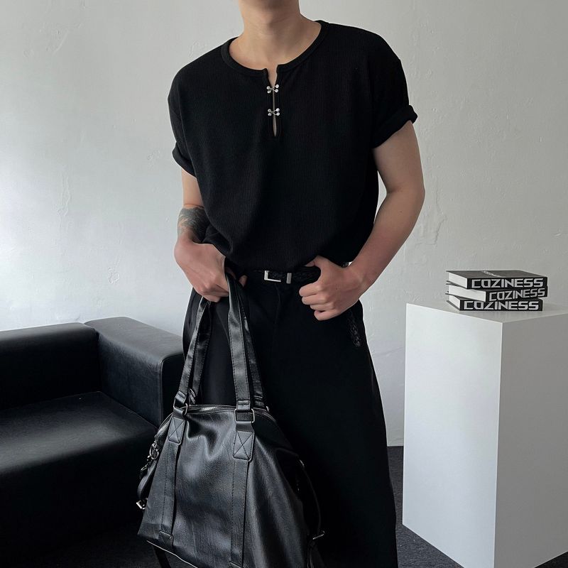 COZINESS（コジネス）の「OA Hain Hook Henley Neck Short-Sleeved Tee (4 colors)（Tops）」