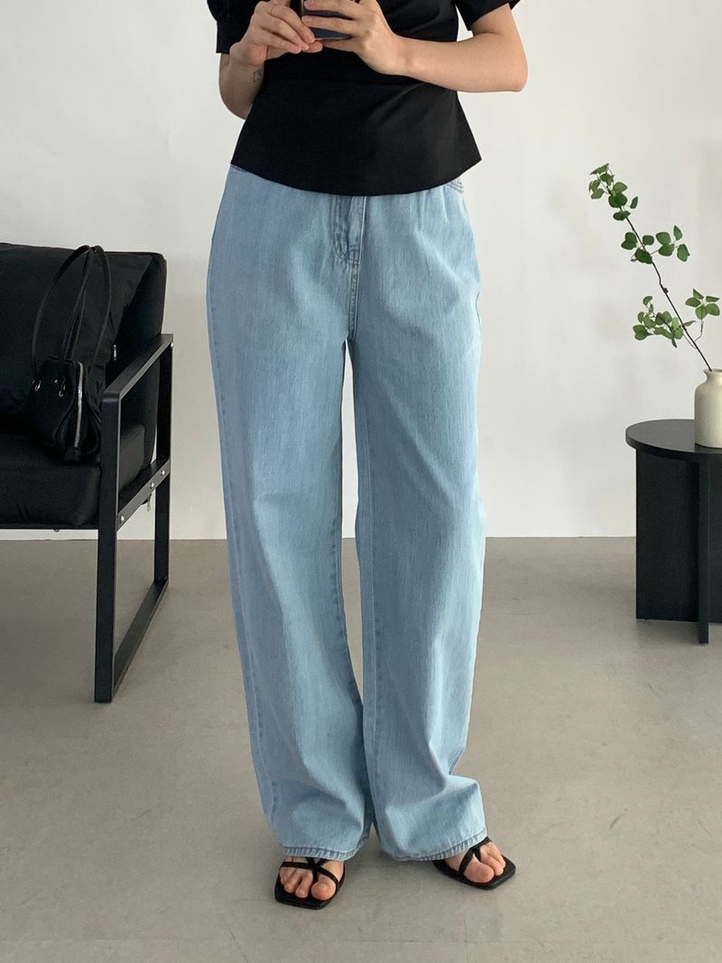 Irain Wide Blue Denim Pants
