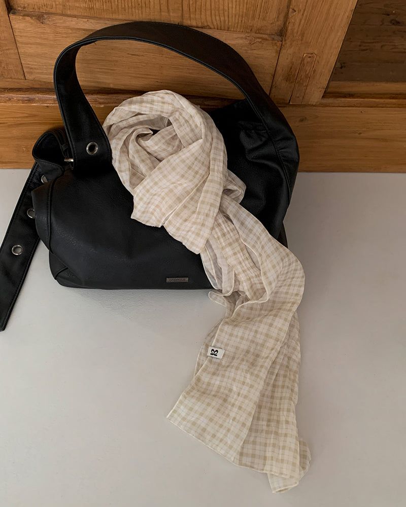 [ORIGINAL] Wimming check wrinkle scarf
