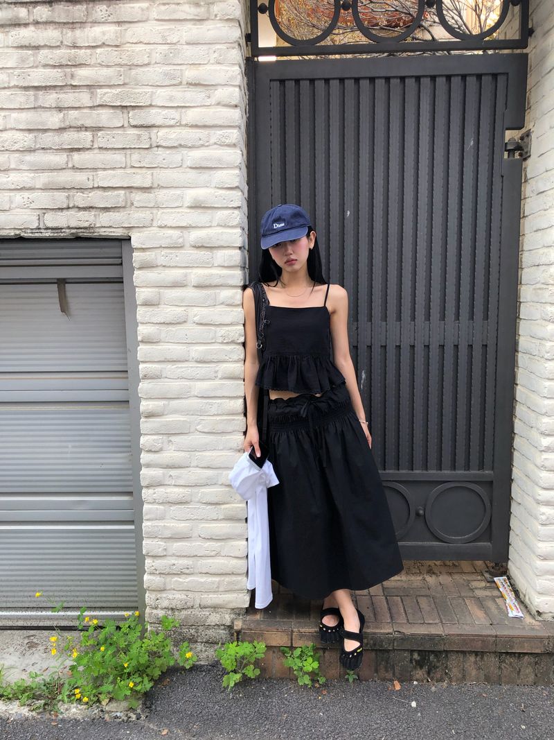 Rose Shirring Skirt