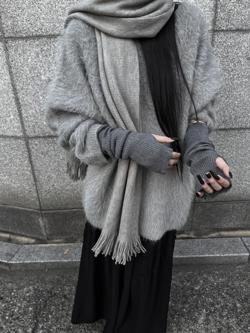 basic ribbed hand warmer (2color)