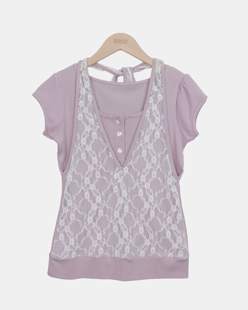 Byuring Halter-Neck Short-Sleeve T-Shirt