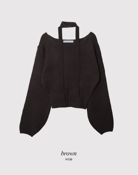 PV One Shoulder Knit + Tie Set (6color)