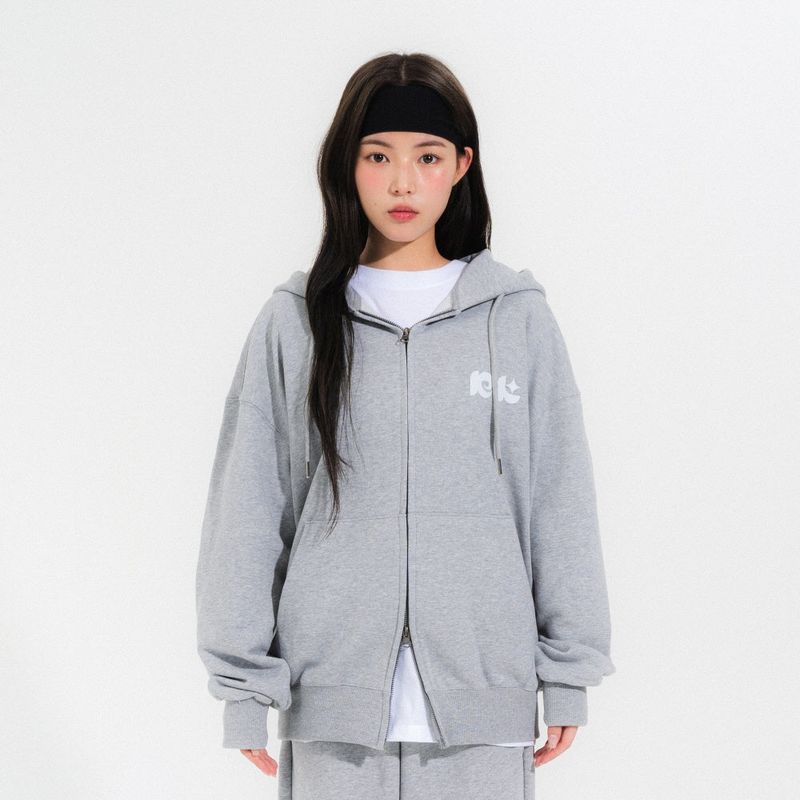 MIGNON LOGO HOOD ZIP-UP-MELANGE