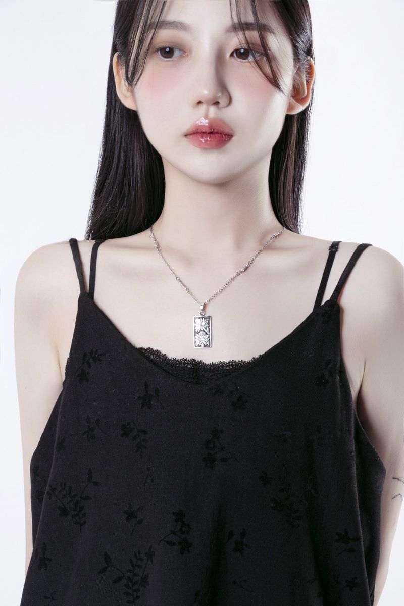 花 Silver lotus necklace