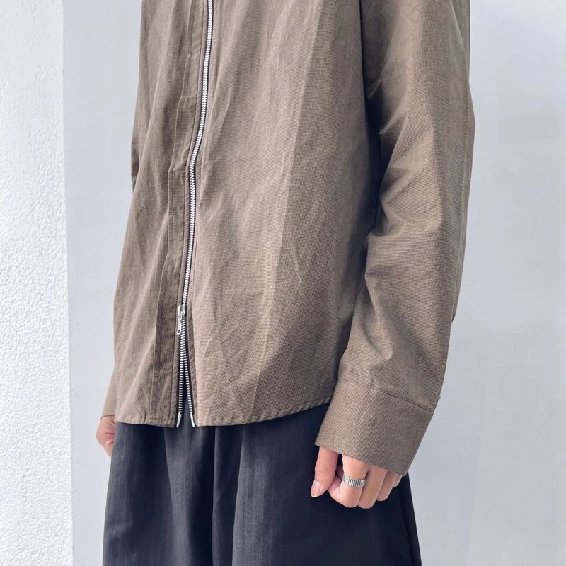 Mist Brown Zip Shirt Jacket
