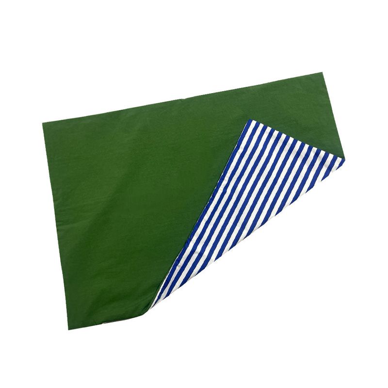 half stripe bedding cover set - blue green