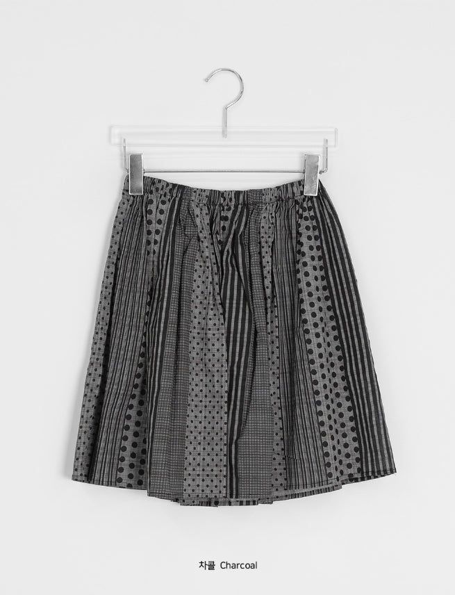 Katahi Pattern Banding Mini Skirt