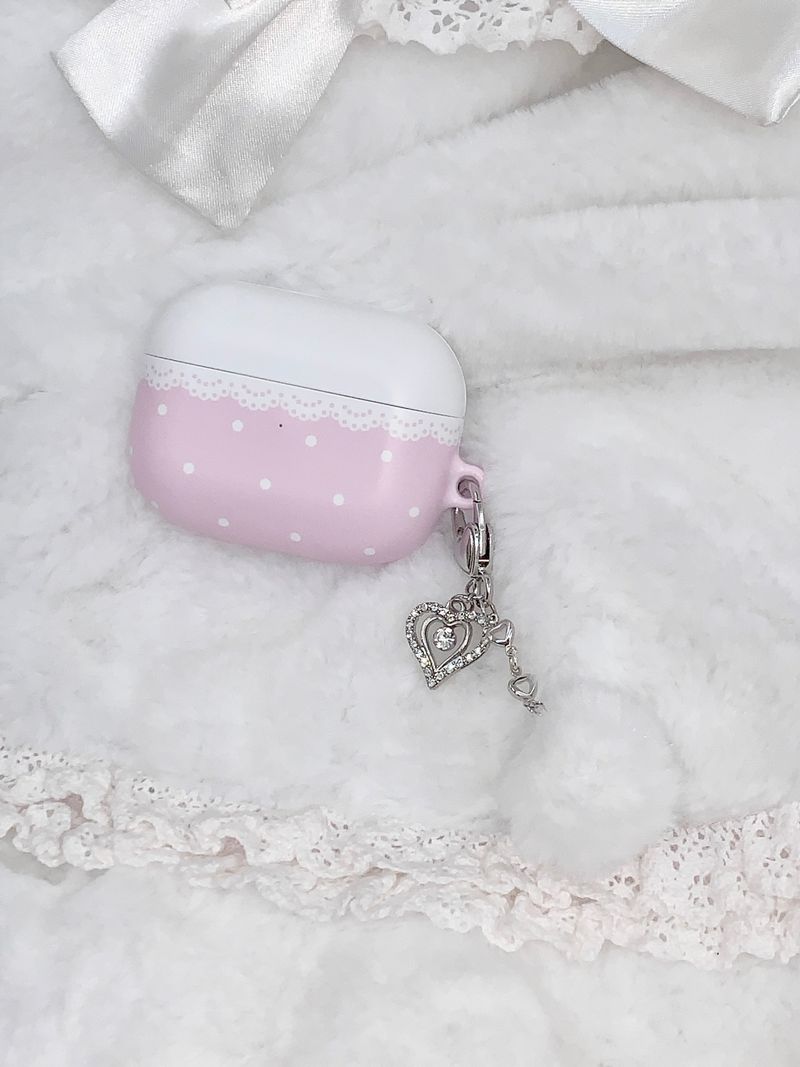 heart pompom keychain