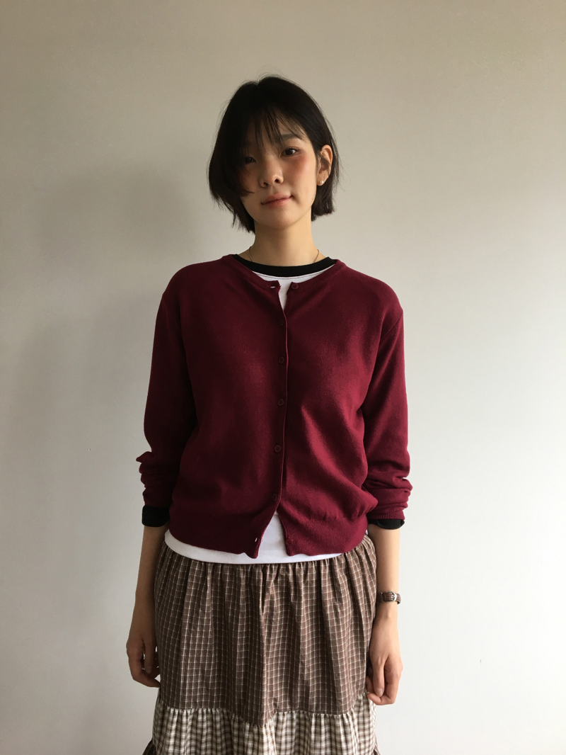 Fold check skirt (3color)