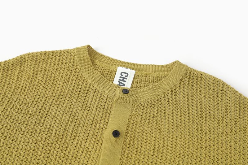 OLIVE WAFFLE CARDIGAN