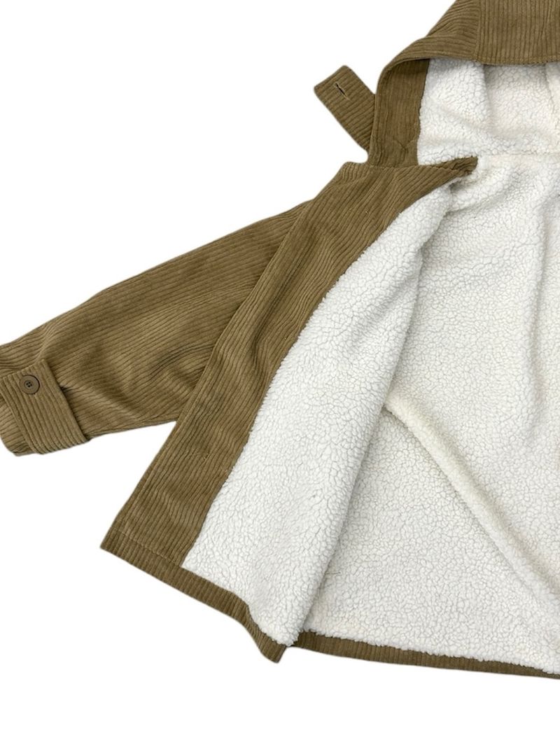 Ribbed Corduroy Duffle Coat (3 Colors)