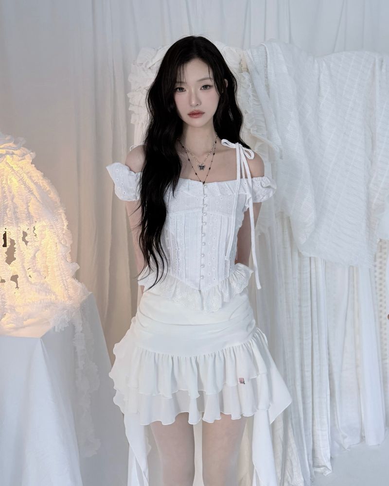 Tutu Chiffon Winged Shirred Skirt