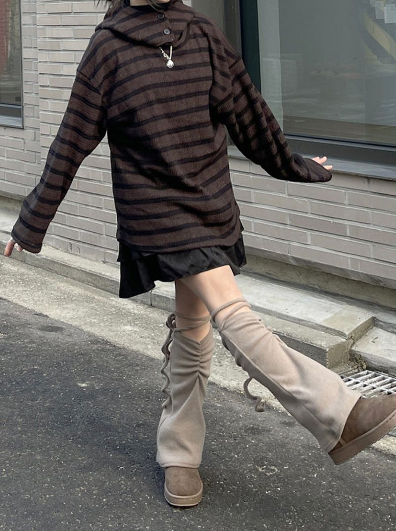 shirring strap ribbon leg warmer
