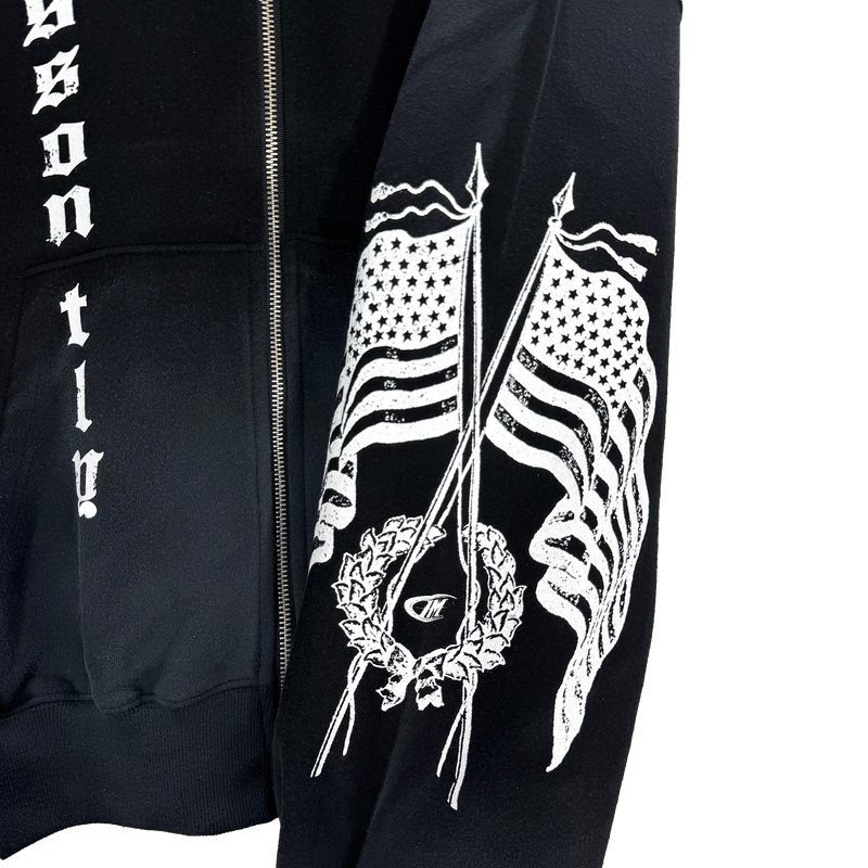 dirty eagle hooded zip-up
