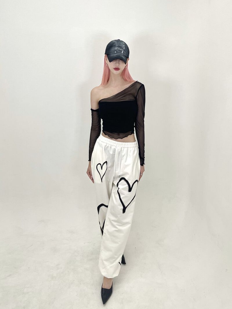 432. Summer wave mesh top (bk, wh, pk)