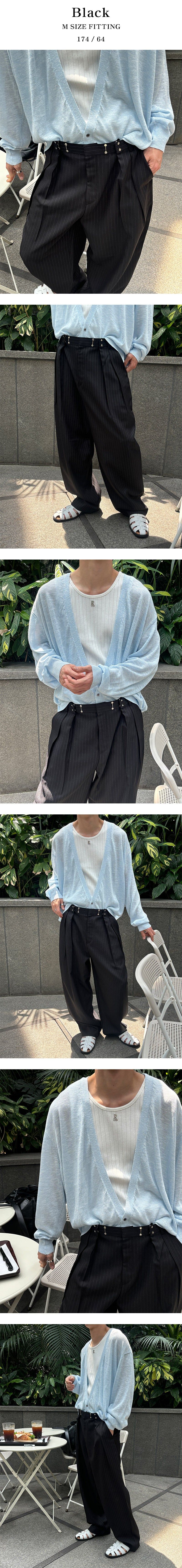 [S/S] Double stripe tuck wide slacks(3color)