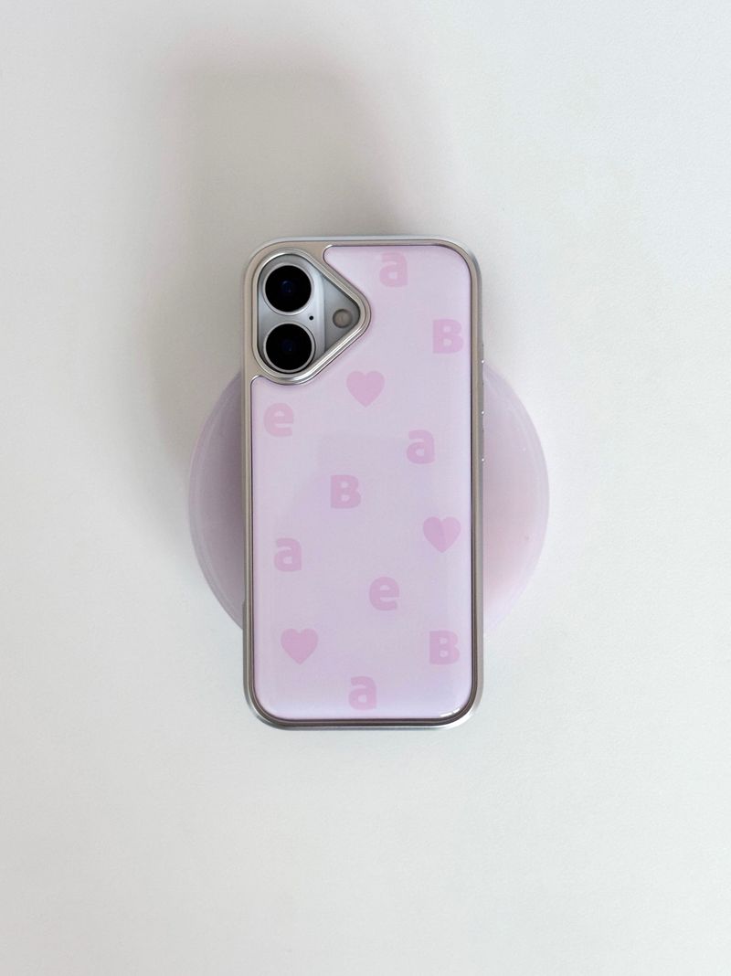 NEW LOGO Twin Pink Silver Epoxy Case
