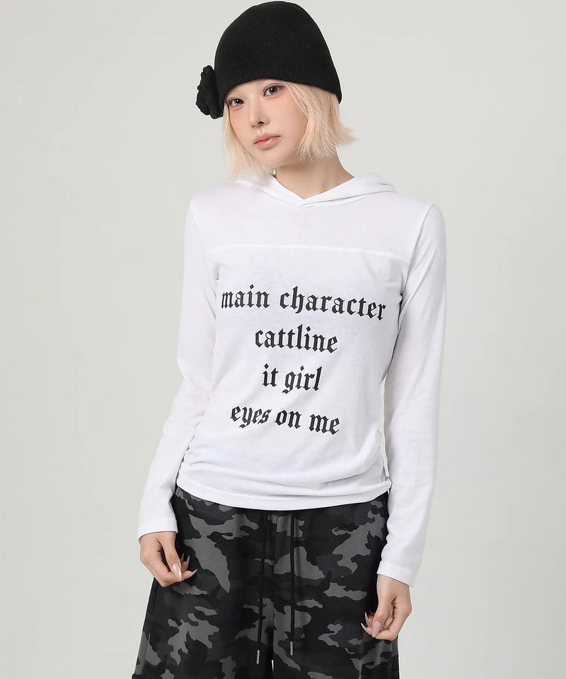 Lettering Hood Long Sleeve