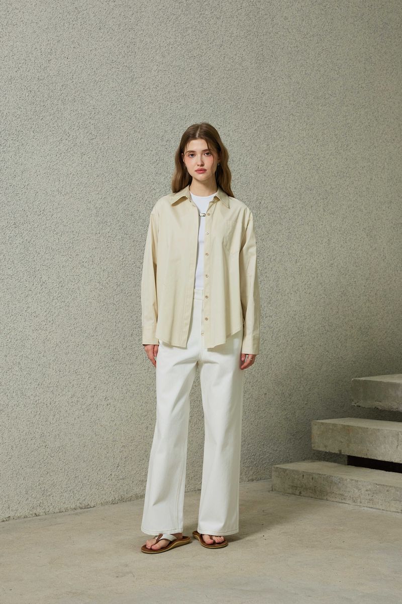 BRIGHT OVERSIZED SHIRT / BEIGE
