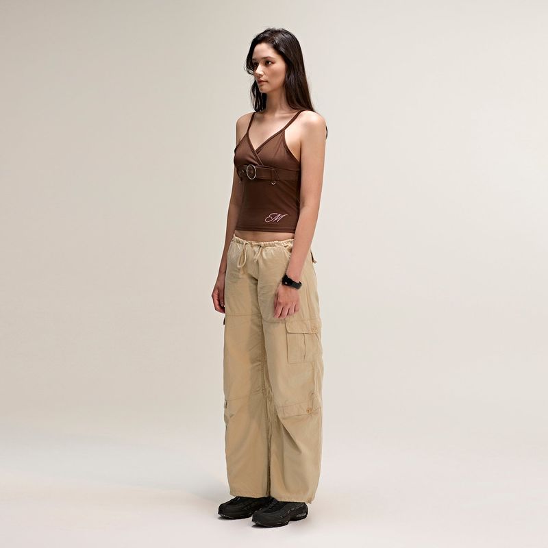 Belted Sleeveless Brown