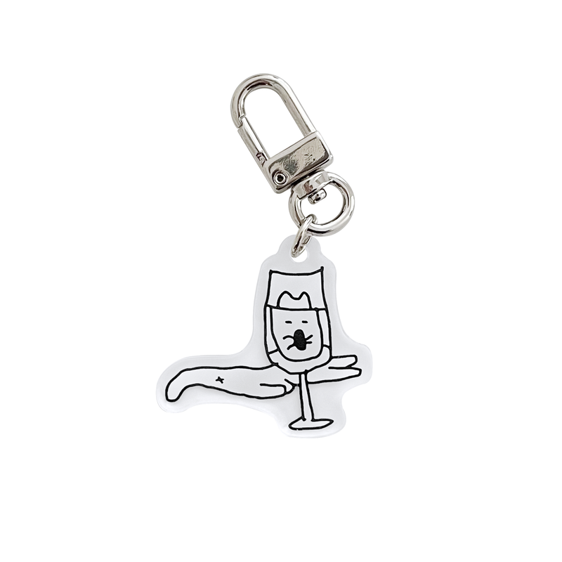 The cat that was shut in a glass Key Ring