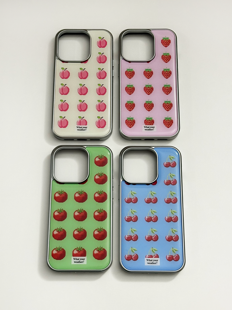 fruit tetris epoxy silver case-tomato