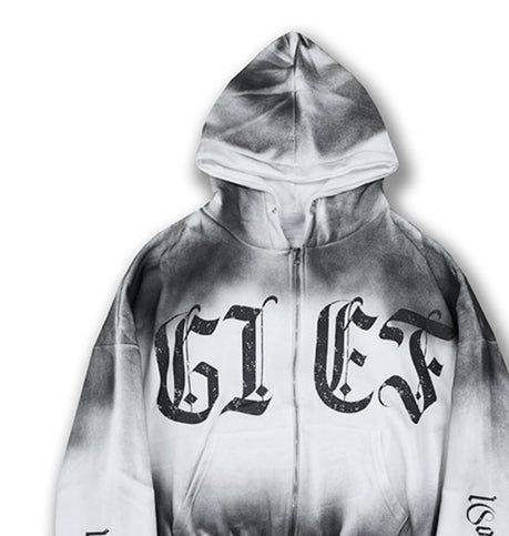 Bark Dirty Spray Two Way Hooded Zip-Up