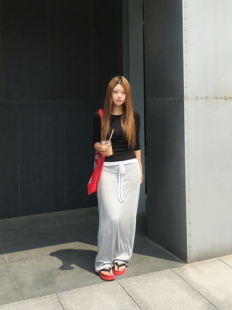 Salt line waist maxi skirt (4c)