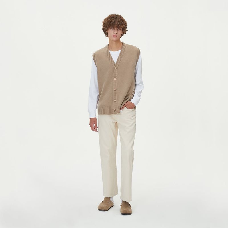 BUTTONS KNIT VEST_MOCHA