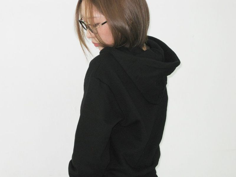 [made] Basic semi crop Hoodie