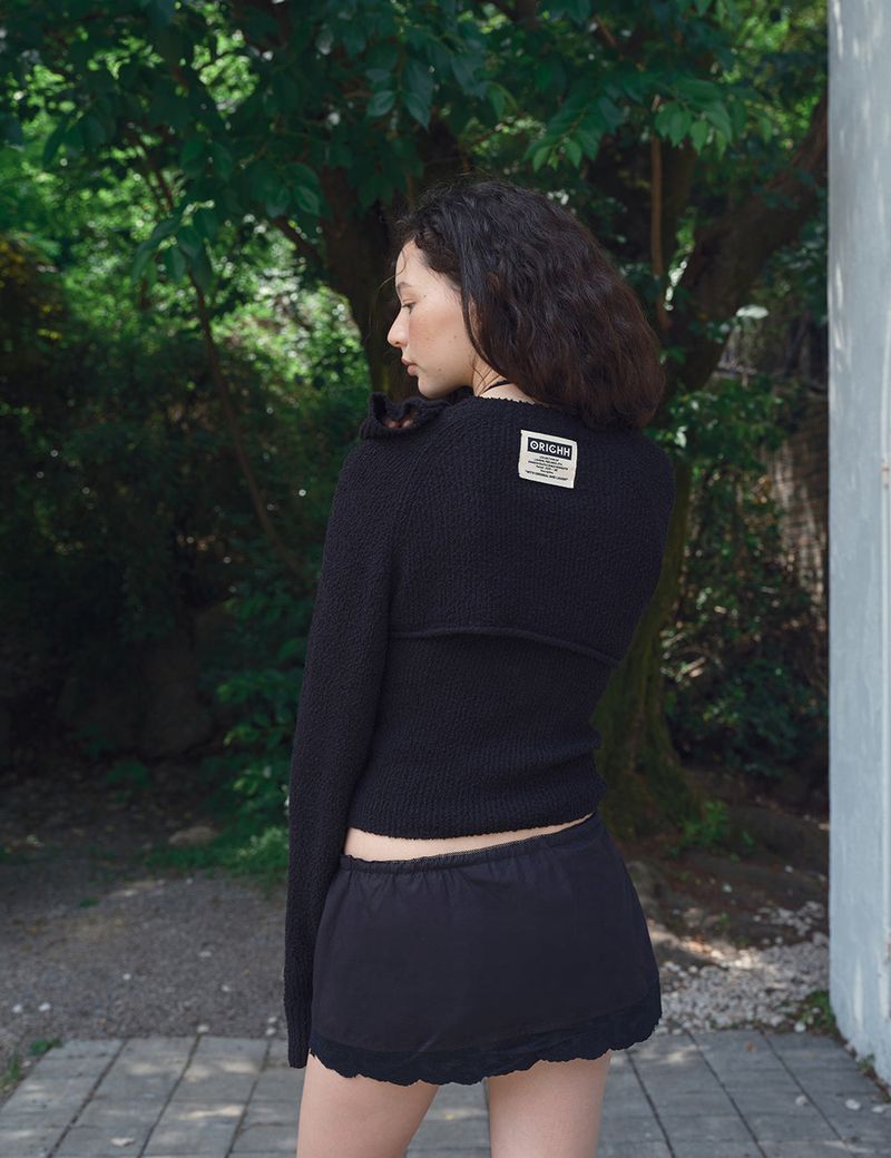 Summer Boucle Knit Bolero_Black